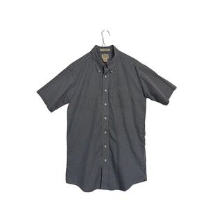 LL Bean Button Down Shirt Mens‎ L Tall Blue Plaid Wrinkle Resistant Short Sleeve
